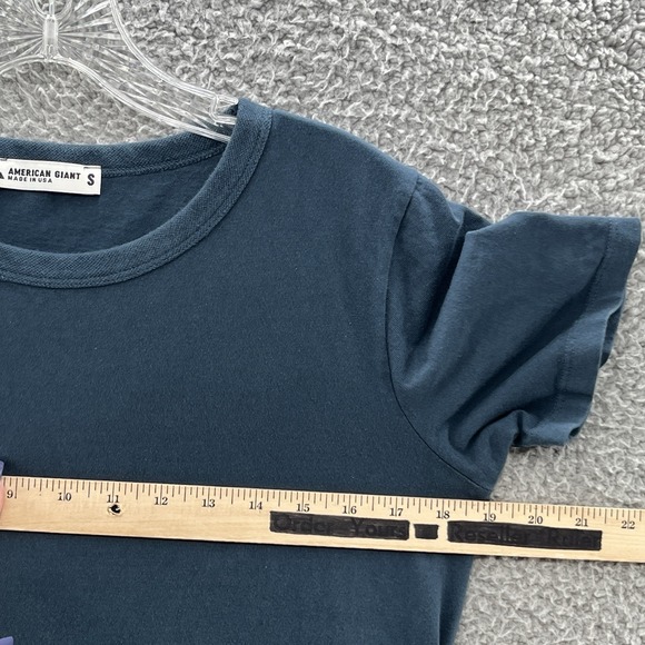 American Giant Dress Women Small Green Cotton Casual T Shirt Side Slit Long Midi - Picture 6 of 11